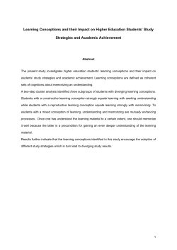 Conceptions about memorizing, understanding and learning