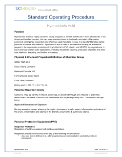 Hydrochloric Acid - UC Merced Chemistry and Chemical Biology