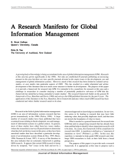 A Research Manifesto for Global Information Management