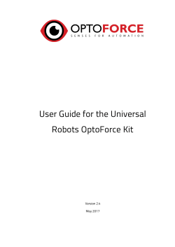 User Guide for the Universal Robots OptoForce Kit