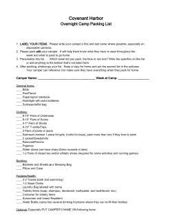 Camp Overnight Packing List