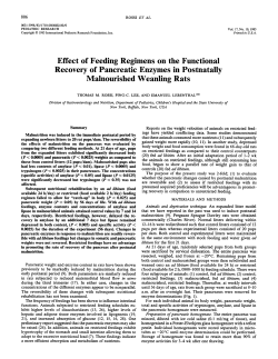 Effect of Feeding Regimens on the Functional Recovery of
