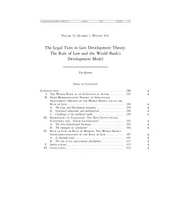 The Rule of Law and the World Bank`s Development Model