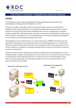 From 20 Hours to 20 minutes &ndash; Cloning Ebusiness using Oracle