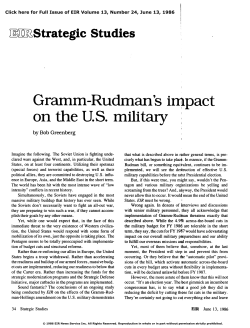 Gramm-Rudman`s Impact on the U.S. Military