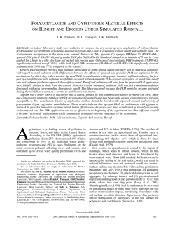 polyacrylamide and gypsiferous material effects on runoff and