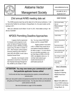 September Newsletter - Alabama Vector Management Society