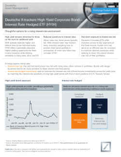 Deutsche X-trackers High Yield Corporate Bond&mdash; Interest Rate