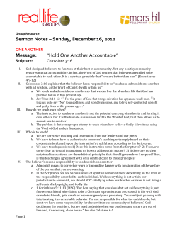 Hold One Another - Mars Hill Fellowship Church