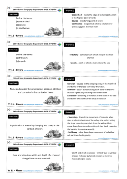 River Landscapes – Revision Cards - GeobytesGCSE