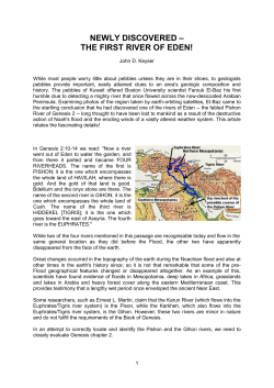 Newly Discovered &ndash; The First River of Eden [JK]