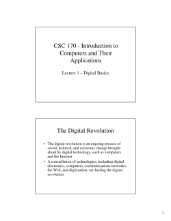 CSC 170 - Introduction to Computers and Their Applications The
