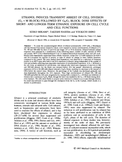 ETHANOL INDUCES TRANSIENT ARREST OF CELL DIVISION (G2