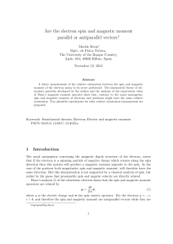 Are the electron spin and magnetic moment parallel or - UPV-EHU