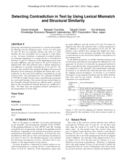 Detecting Contradiction in Text by Using Lexical