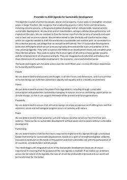 Preamble to 2030 Agenda for Sustainable Development