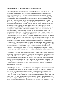 Music Notes for the Second Sunday after the Epiphany 2017