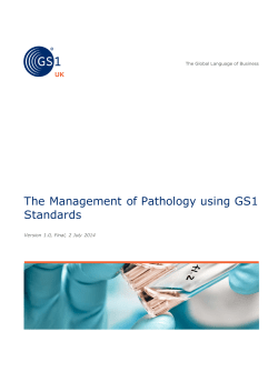 The Management of Pathology using GS1 Standards