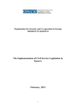 The Implementation of Civil Service Legislation in Kosovo February