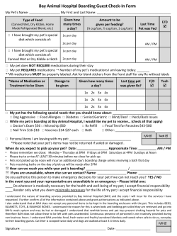 Bay Animal Hospital Boarding Guest Check