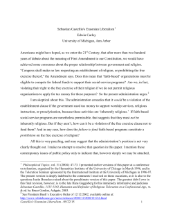 Sebastian Castellio`s Erasmian Liberalism.