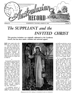 The SUPPLIANT and the INVITED CHRIST