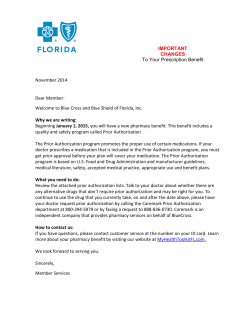 November 2014 Dear Member: Welcome to Blue Cross and Blue