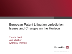 European Patent Litigation Jurisdiction Issues and the