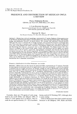 PRESENCE AND DISTRIBUTION OF MEXICAN OWLS: A REVIEW