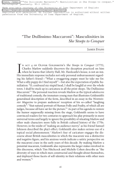 Masculinities in She Stoops to Conquer