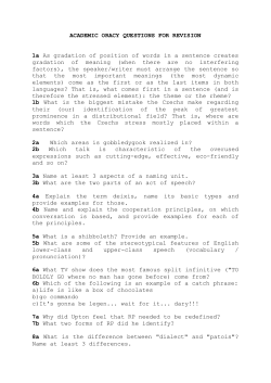 ACADEMIC ORACY QUESTIONS FOR REVISION 1a As gradation