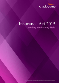Insurance Act 2015: Levelling the Playing Field