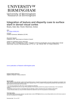 University of Birmingham Integration of texture and disparity cues to
