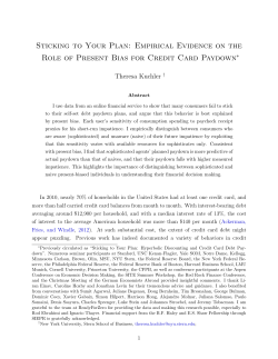 Sticking to Your Plan: Empirical Evidence on the Role of Present