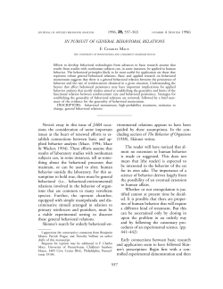 557 IN PURSUIT OF GENERAL BEHAVIORAL RELATIONS Nevin`s