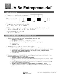 JA Be Entrepreneurial - Junior Achievement USA