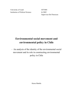 Environmental social movement and environmental policy in Chile