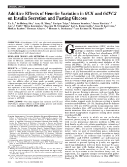 Additive Effects of Genetic Variation in GCK and G6PC2