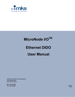 MicroNode I/O Ethernet DIDO User Manual