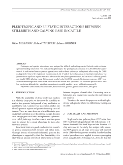 pleiotropic and epistatic interactions between stillbirth and calving
