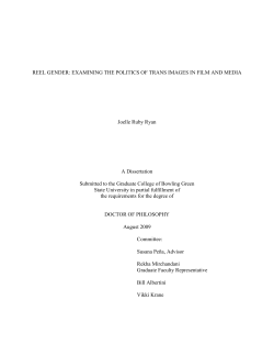 Reel Gender: Examining the Politics of Trans Images in Film and