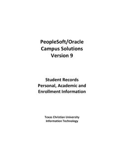 PeopleSoft student records - TCU Information Technology