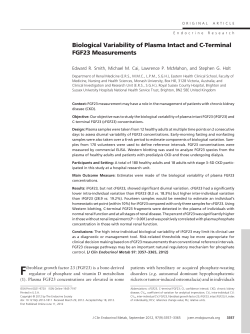 Biological Variability of Plasma Intact and C