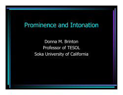 Prominence and Intonation