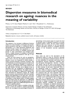 Dispersion measures in biomedical research on ageing: nuances in