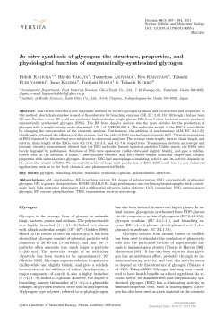 In vitro synthesis of glycogen: the structure, properties