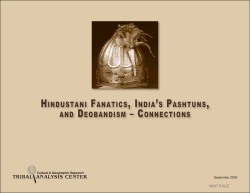 hindustani fanatics, india`s pashtuns, and deobandism &ndash; connections