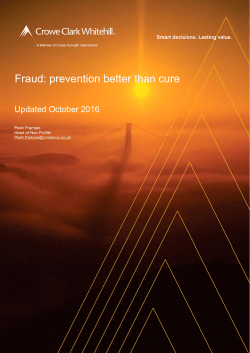 Fraud: prevention better than cure