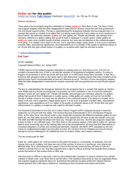 Public art for the public (7141 words)