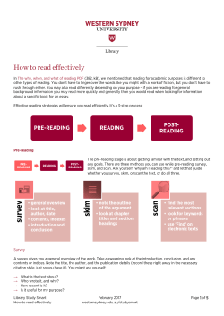 How to read effectively - Western Sydney University